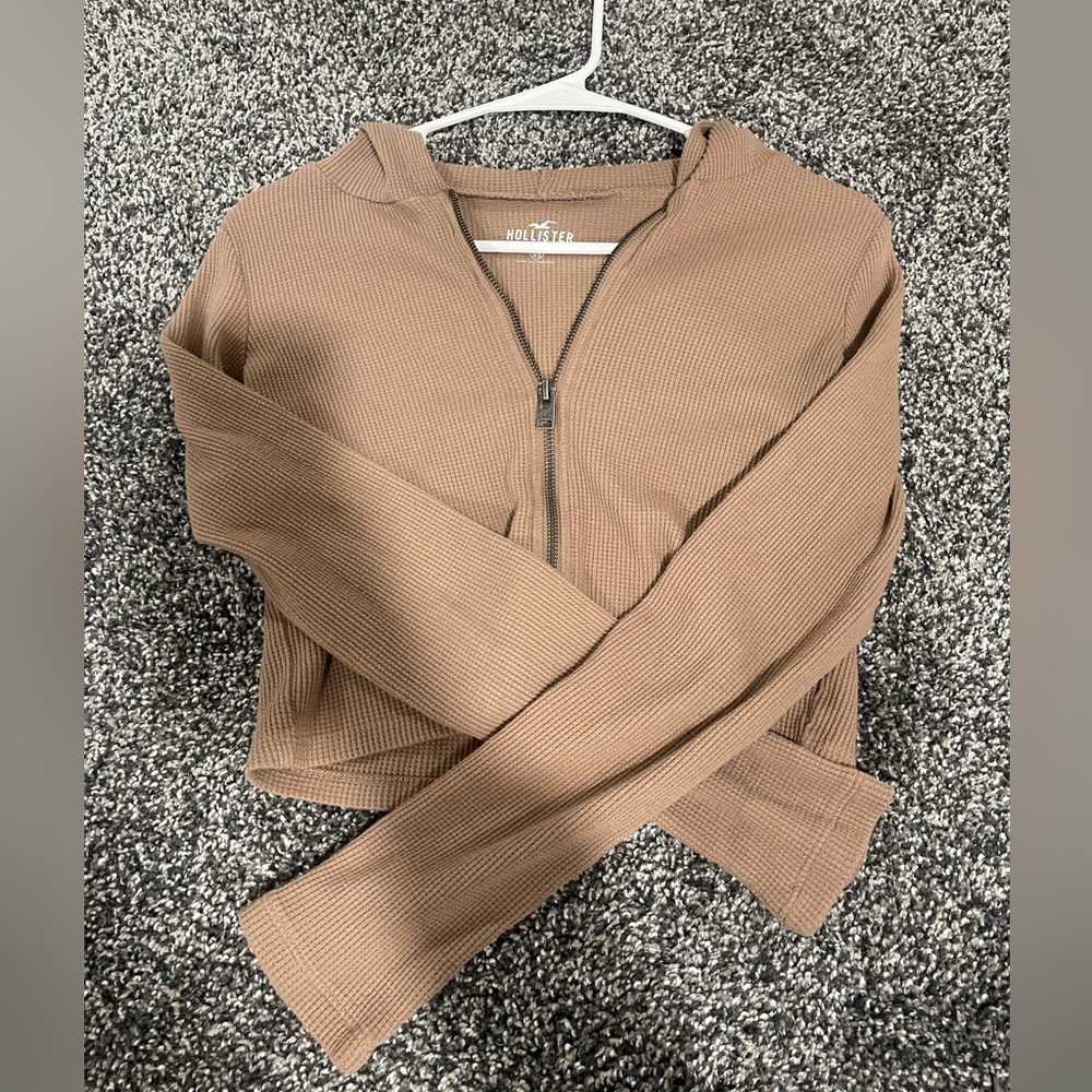 Full zip waffle hoodie